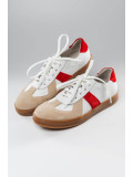 Кеды женские Rudy white beige red 