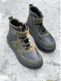 Высокие кеды SHELBY Black Khaki WINTER